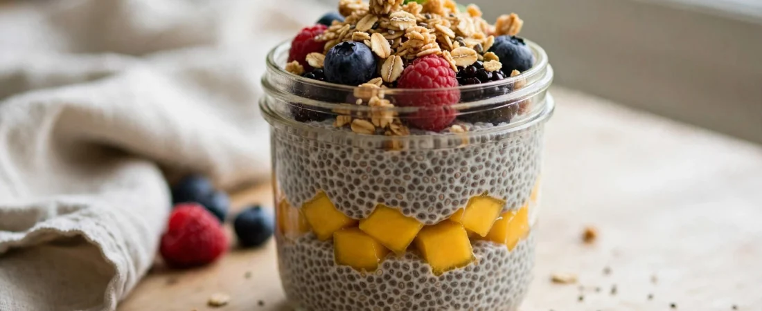 Mango Chia Parfait With Berries & Granola